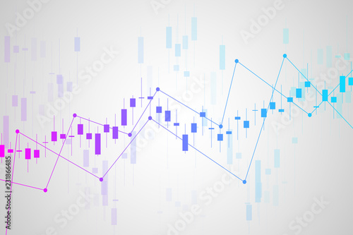 Business candle stick graph chart of stock market investment trading, Bullish point, Bearish point for business and financial concepts, reports and investment. Vector illustration