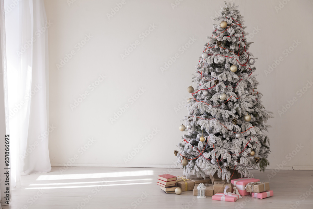 new year with Christmas tree and Gifts Christmas Decor winter new year with Christmas tree and Gifts Christmas Decor winter
