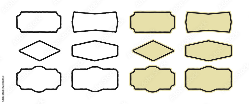 Obraz premium Rustic banner vector collection, vintage panel vector