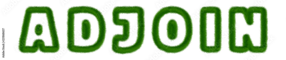 Adjoin - text written with grass Adjoin - text written with grass