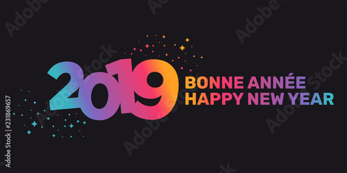 Carte de Vœux 2019 - Bonne Année - Happy New Year