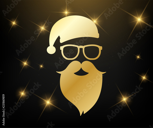 Goldener Weihnachtsmann mit Sternen Funkeln
