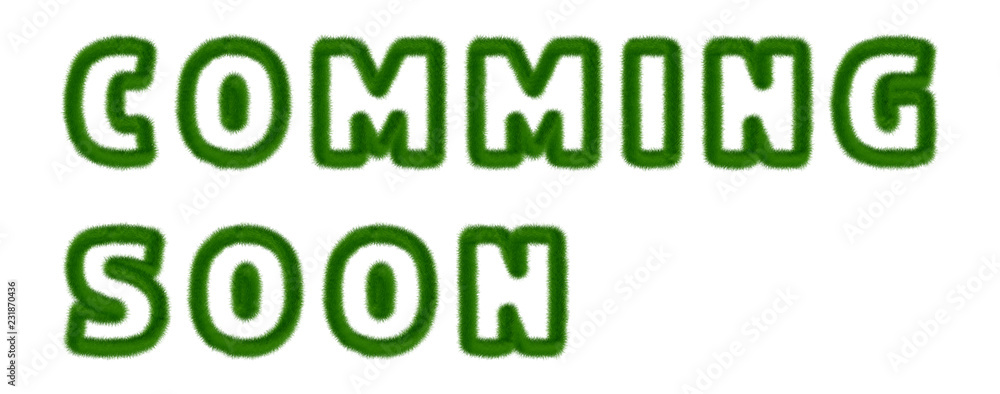 Fototapeta premium Comming Soon - text written with grass