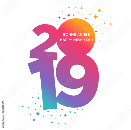 Carte de Vœux 2019 - Bonne Année - Happy New Year