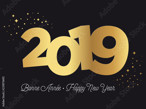 Carte de Vœux 2019 - Bonne Année - Happy New Year