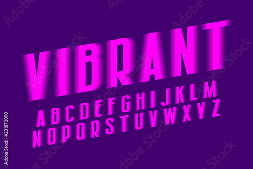 Vibrant alphabet. Pink shades artistic font. Isolated english alphabet.