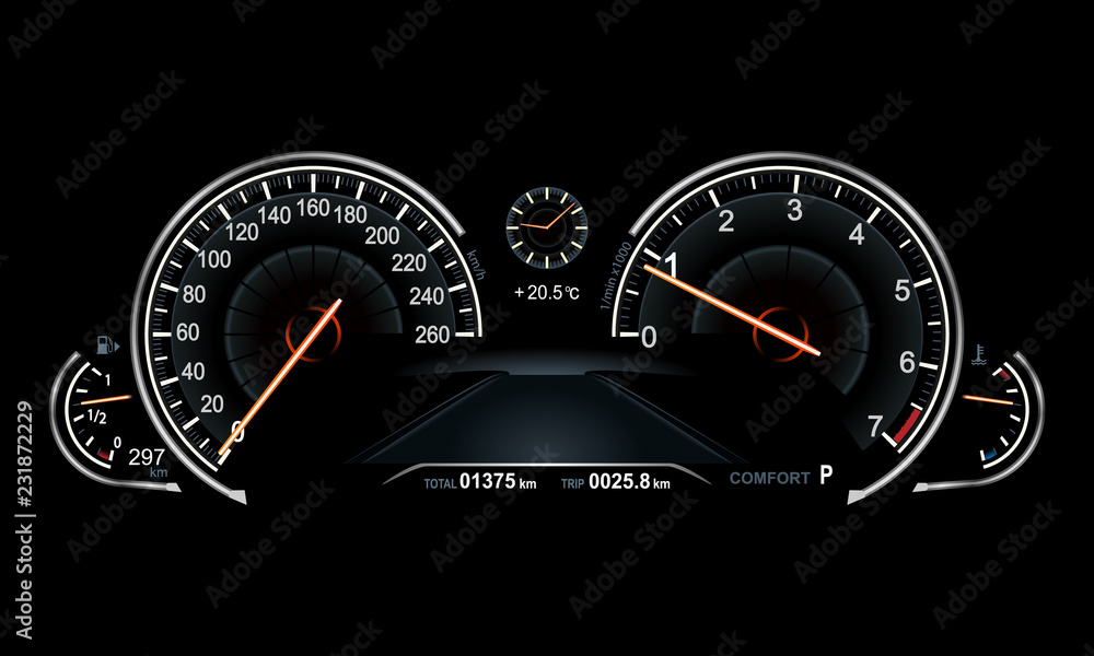 Fototapeta premium realistic car dashboard.