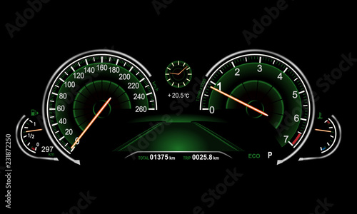 realistic car dashboard.