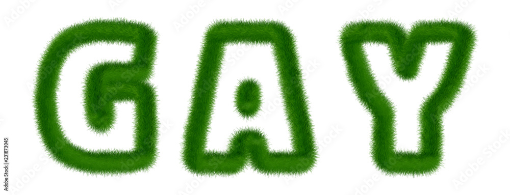 Gay - text written with grass Gay - text written with grass