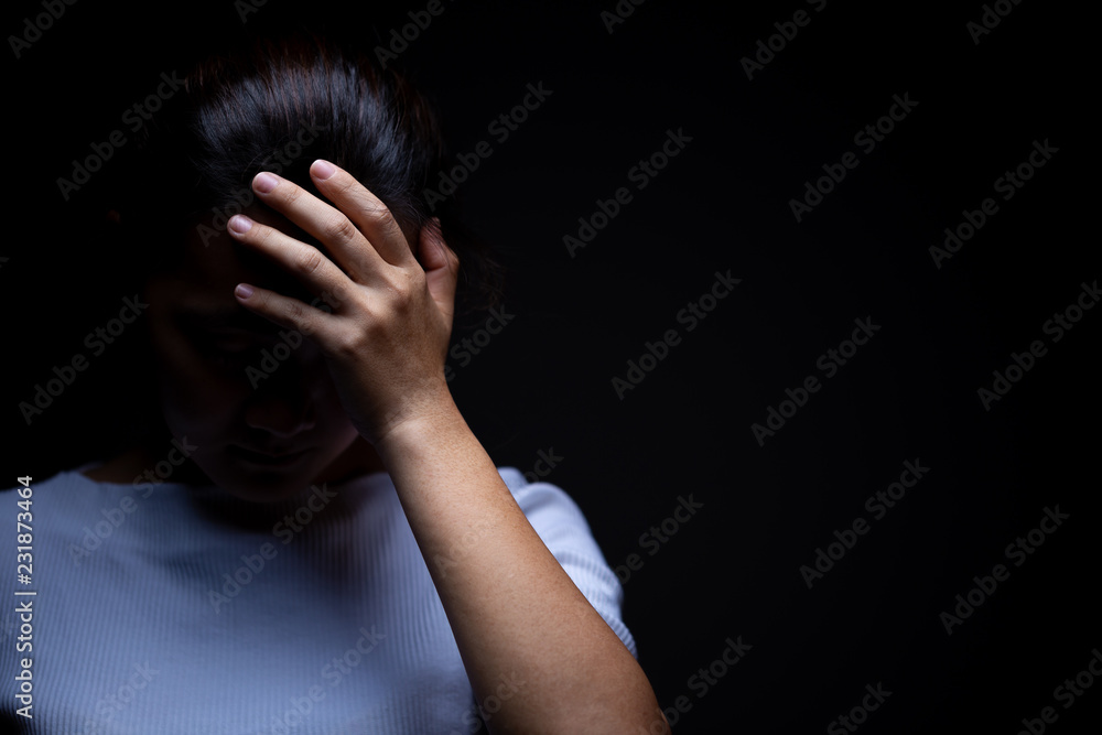 Sadness of a woman in the dark Sadness of a woman in the dark