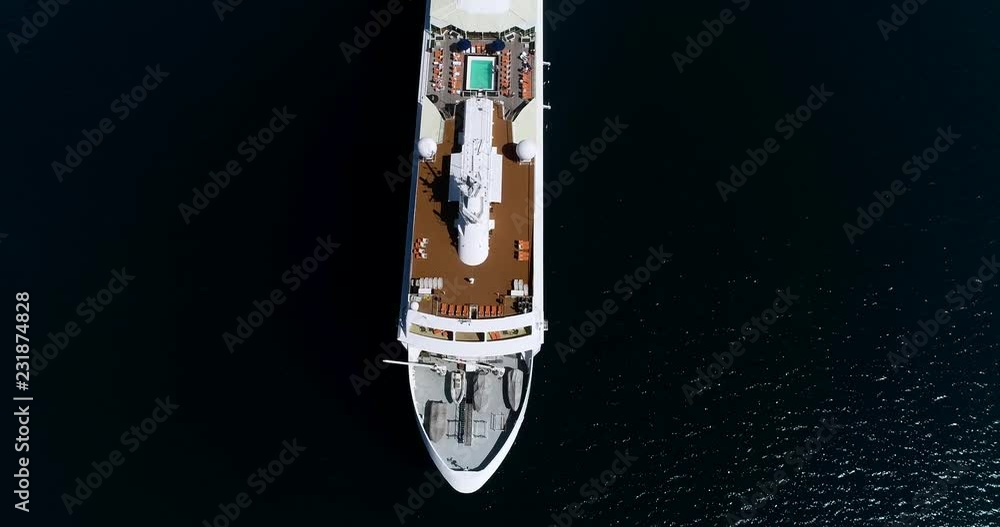cruise ship in aerial view, French Polynesia cruise ship in aerial view, French Polynesia