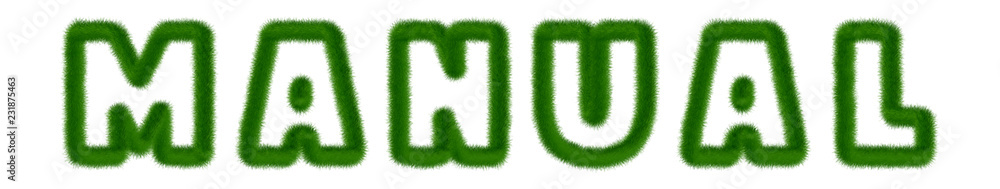 Manual - text written with grass Manual - text written with grass