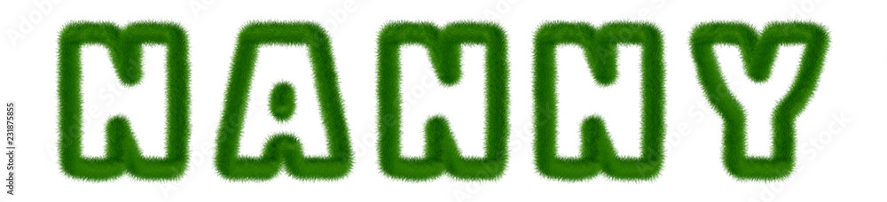 Nanny - text written with grass