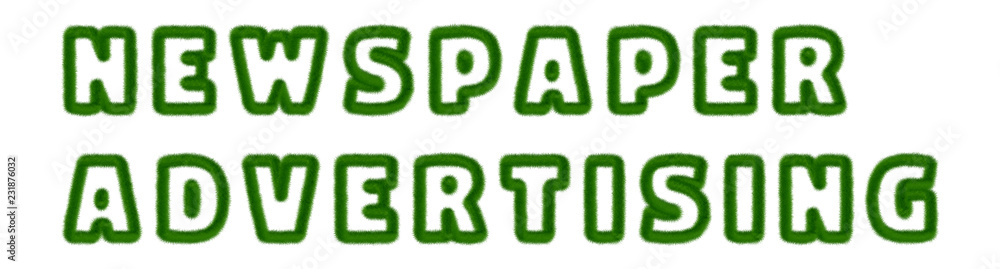 Newspaper Advertising - text written with grass Newspaper Advertising - text written with grass
