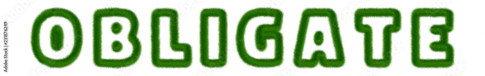 Obligate - text written with grass Obligate - text written with grass