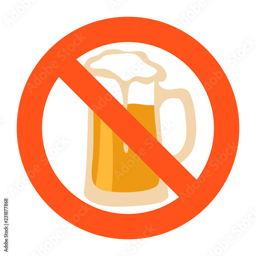  sign no beer vector illustration flat 