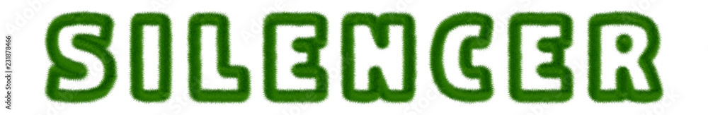 Silencer - text written with grass Silencer - text written with grass