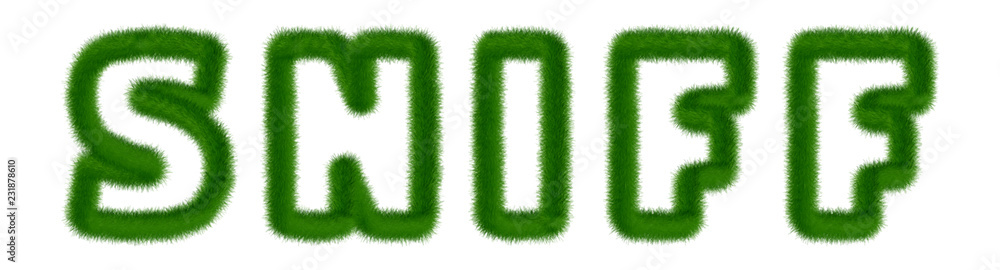 Sniff - text written with grass Sniff - text written with grass