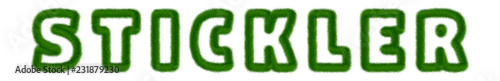 Stickler - text written with grass