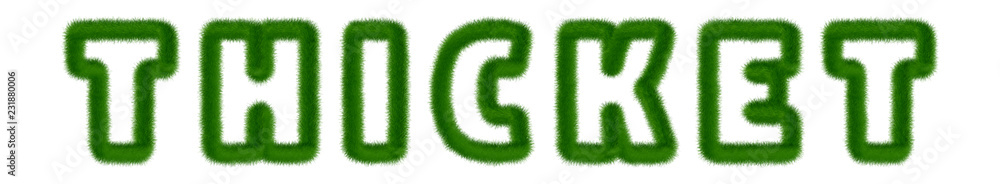 Thicket - text written with grass Thicket - text written with grass