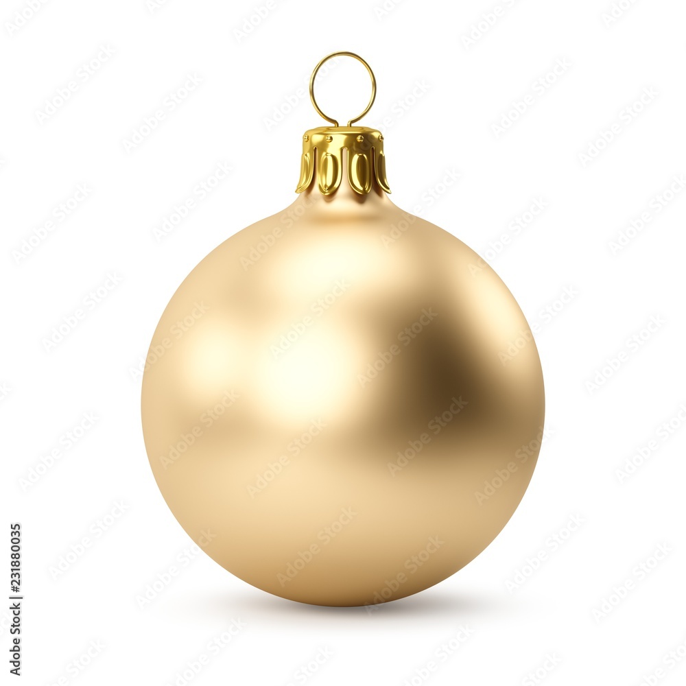 3D rendering Golden Christmas Ball on a white background 3D rendering Golden Christmas Ball on a white background