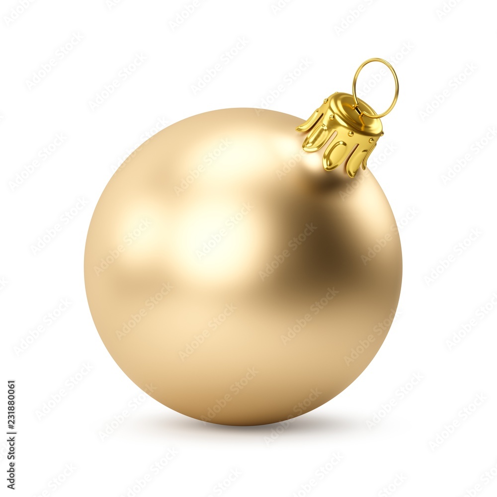 3D rendering Golden Christmas Ball on a white background 3D rendering Golden Christmas Ball on a white background