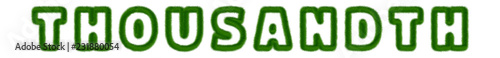Thousandth - text written with grass