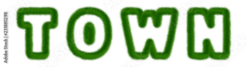 Town - text written with grass