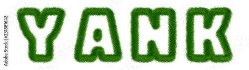 Yank - text written with grass