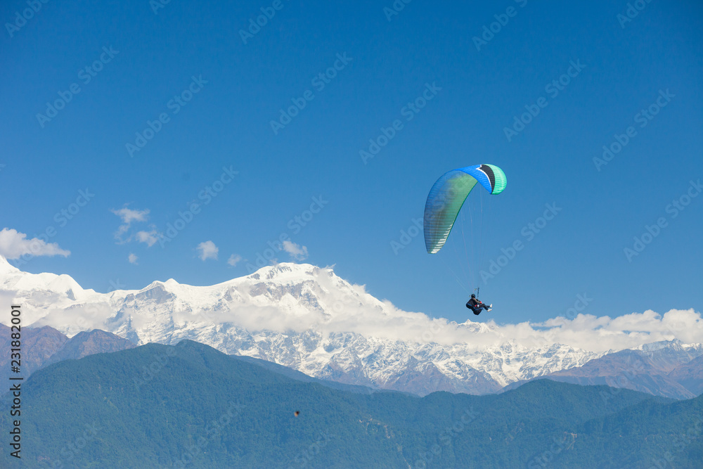 Paragliding over Pokhara, Nepal Paragliding over Pokhara, Nepal
