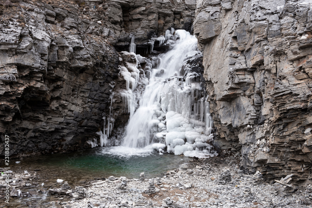 Naklejka premium Ice waterfall in yading nature Reserve, China