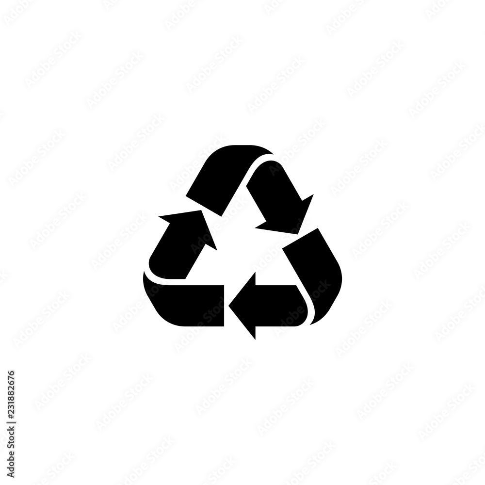 Fototapeta premium Recycle vector illustration, Black recycle sign vector illustration