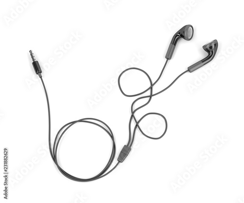 Black wired earphones