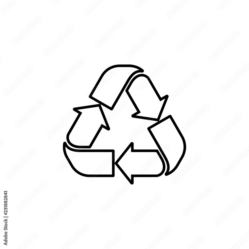 Obraz premium Recycle vector illustration, outline recycle sign vector