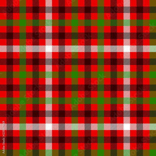 Red green and black tartan ...
