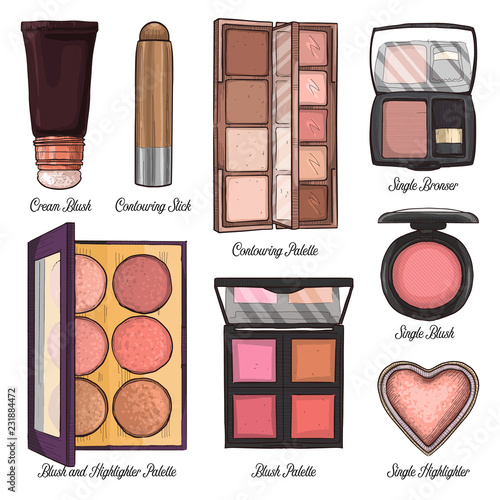 Sketch set of makeup products