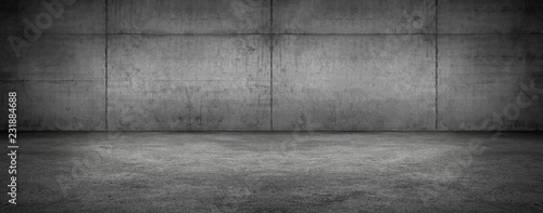 Panoramic Wall Background Concrete Floor Modern Room Empty