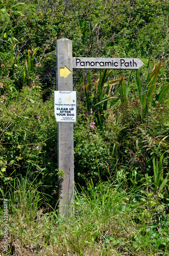 footpath sign boscastle cornwall photo