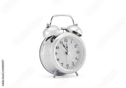 Old style alarm clock with clipping path on white background