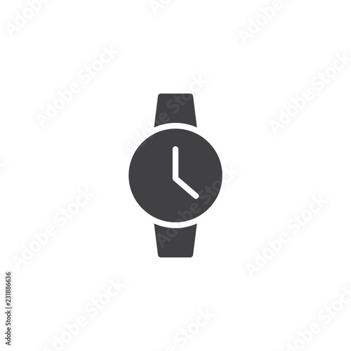Circle wristwatch vector icon. filled flat sign for mobile concept and web design. Hand watch simple solid icon. Symbol, logo illustration. Pixel perfect vector graphics