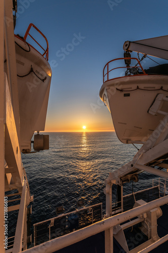 Ferry from Amsterdam to Newcastle at Sunrise