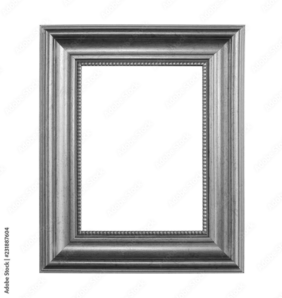 Gray picture frame isolated on white background with clipping path Gray picture frame isolated on white background with clipping path
