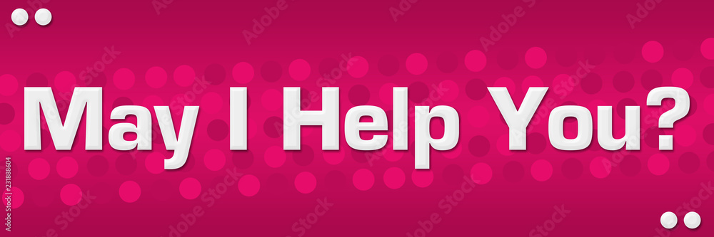 May I Help You Pink Dots Background May I Help You Pink Dots Background