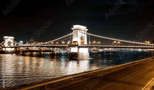 Night shot over Donau river - Budapest