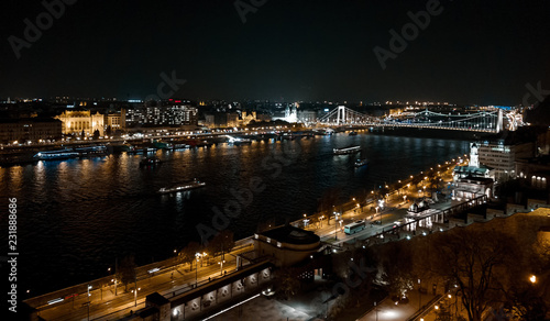 Night shot over Donau river - Budapest