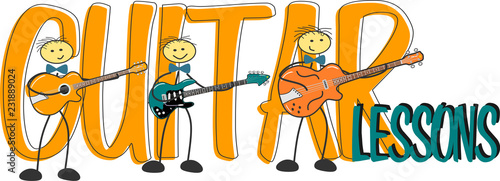 Strichmännchen spielen Gitarre - Guitar Lessons