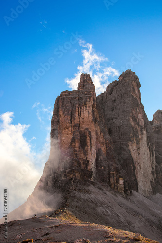 rocks the Tre Cime di Lavaredo, Dolomites, Italy