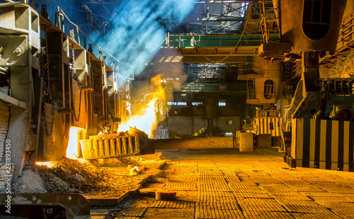 Bilde på lerret open-hearth furnace at a metallurgical plant