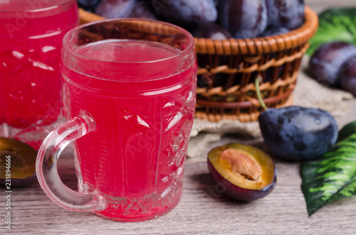 Red drink in glass