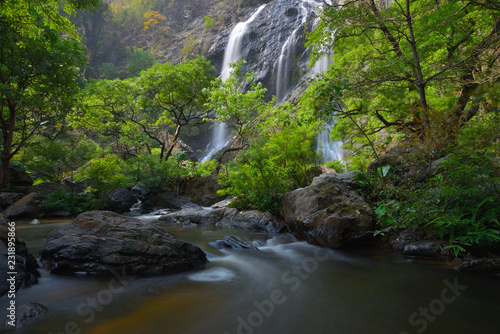 Beautiful waterfalls in the green forests of norther Thailand. Great waterfalls in Klonglan National Park.